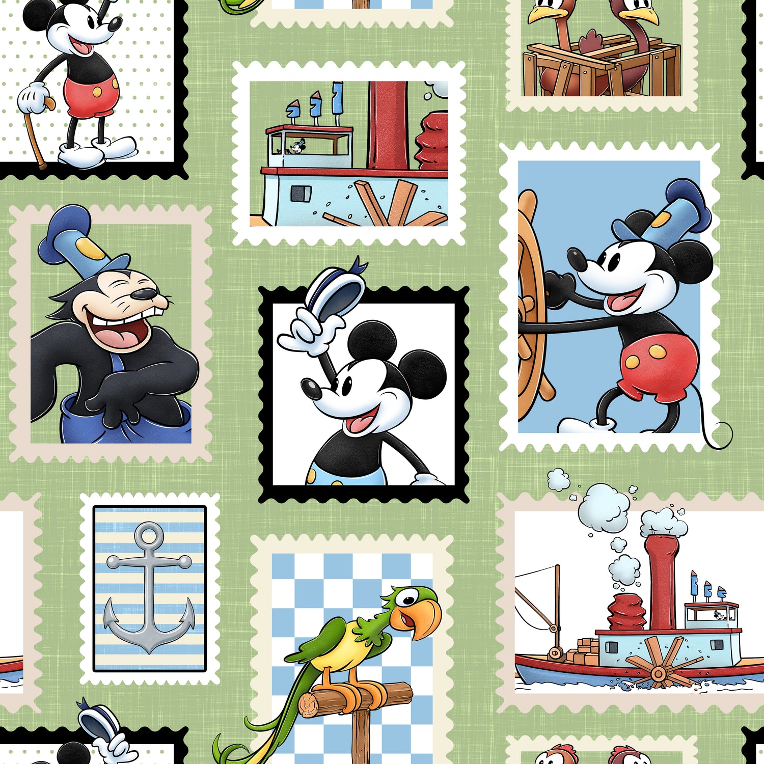 Scrapbooksrus STEAMBOAT WILLIE 12&quot;X12&quot; Scrapbook Paper
