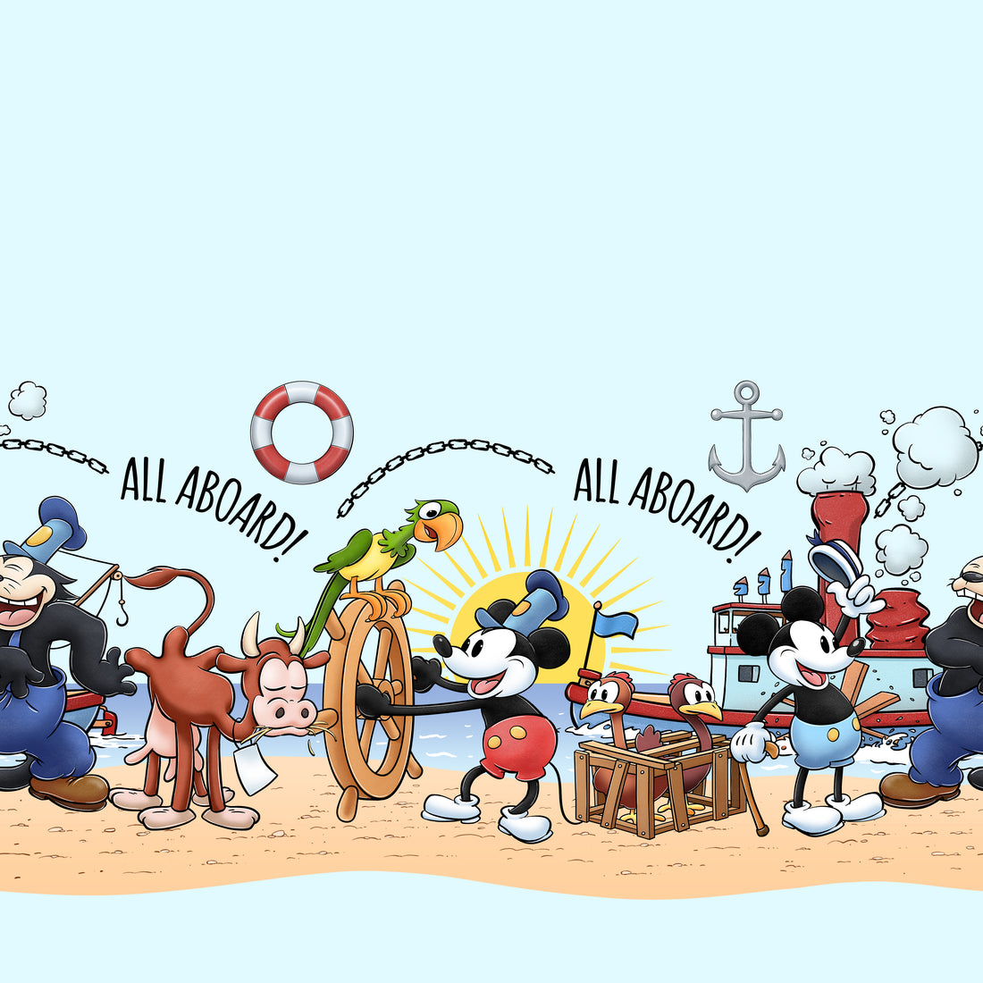 Scrapbooksrus STEAMBOAT WILLIE 12pc 12&quot;X12&quot; Scrapbook Paper Pack