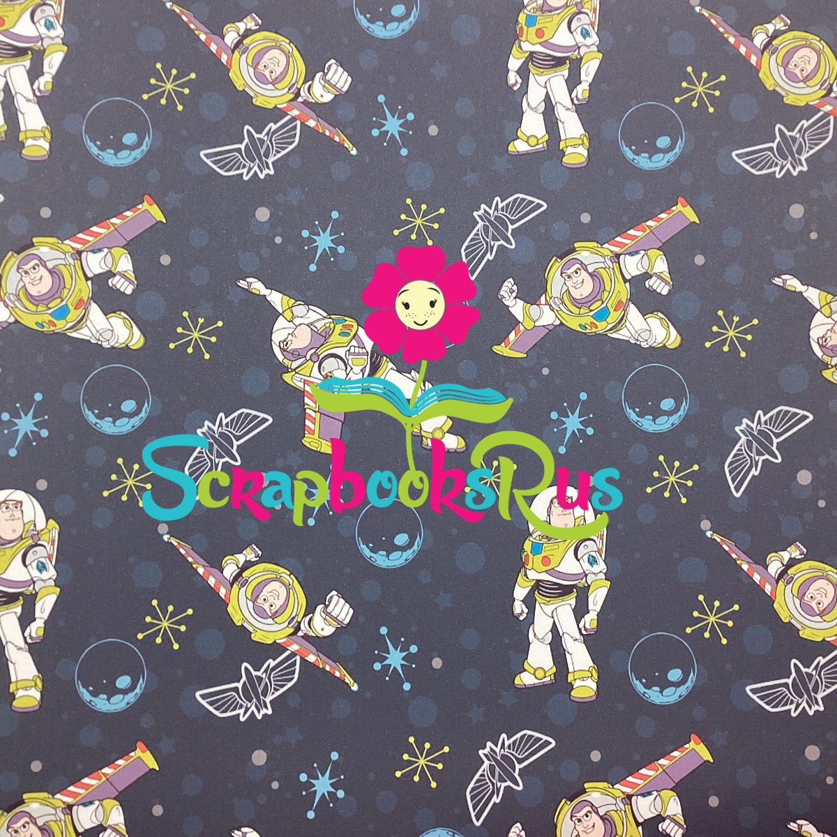 Disney Toy Story BUZZ LIGHTYEAR DARK BLUE 12&quot;X12&quot; Scrapbook Paper