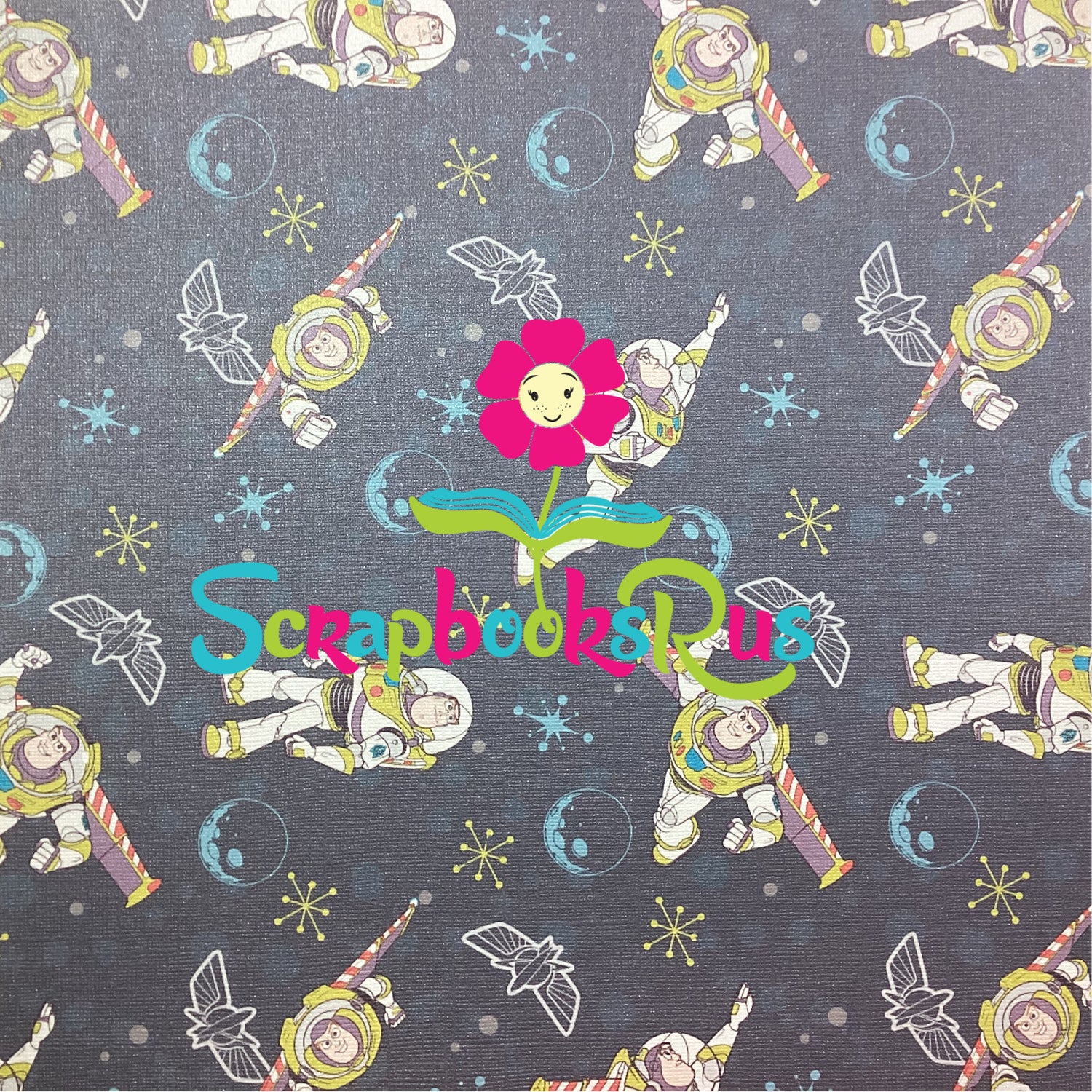 Disney Toy Story BUZZ LIGHTYEAR DARK BLUE 12&quot;X12&quot; Scrapbook Paper