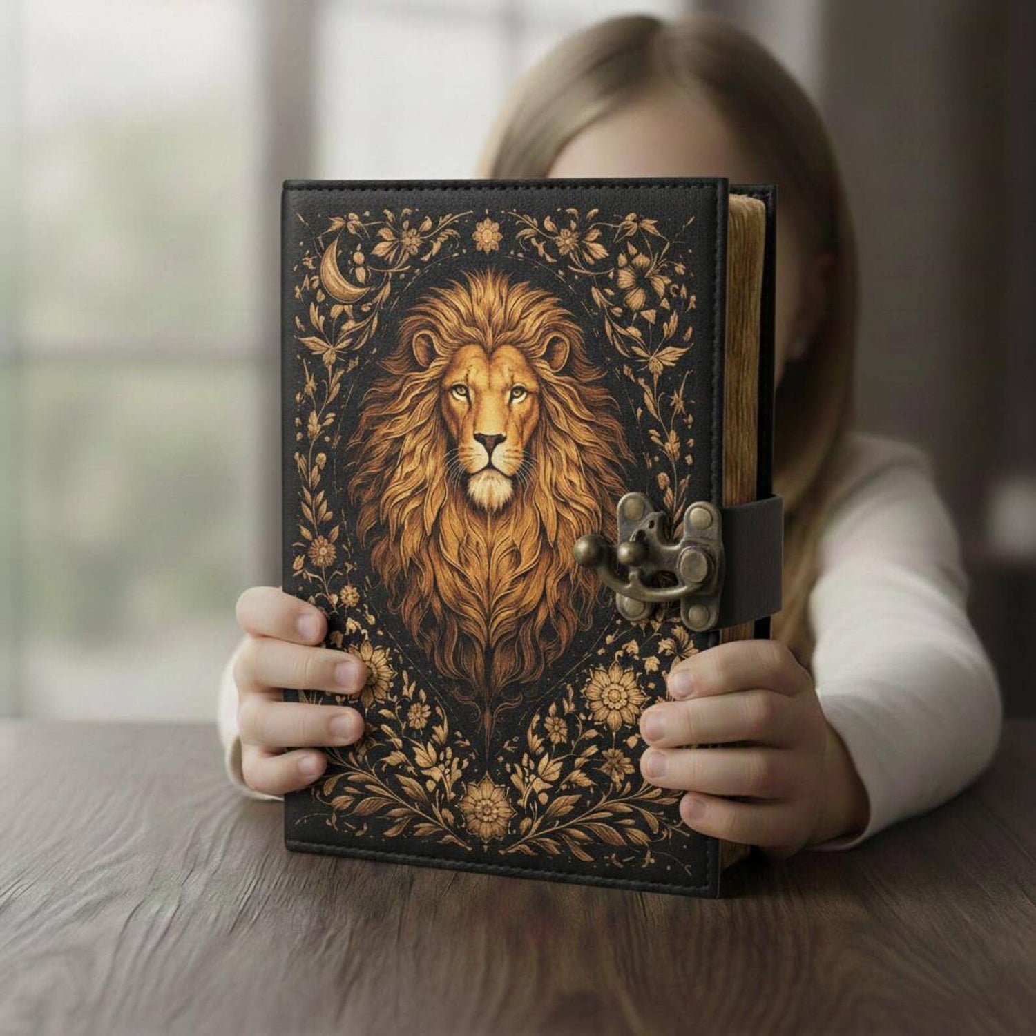 Soft Leather MAJESTIC LION Journal Handmade Vintage Blank A7