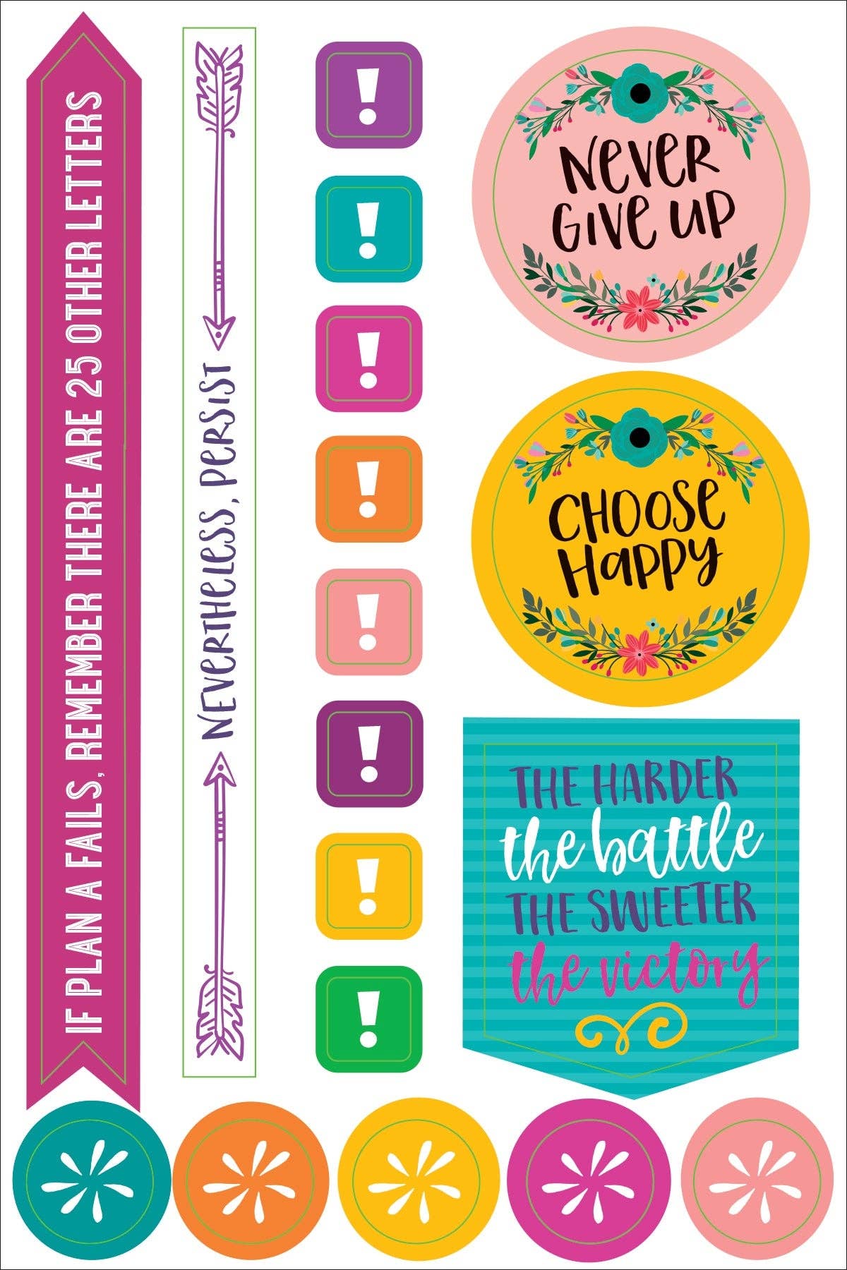 Peter Pauper Planner Stickers WAKE UP KICK ASS REPEAT Essentials