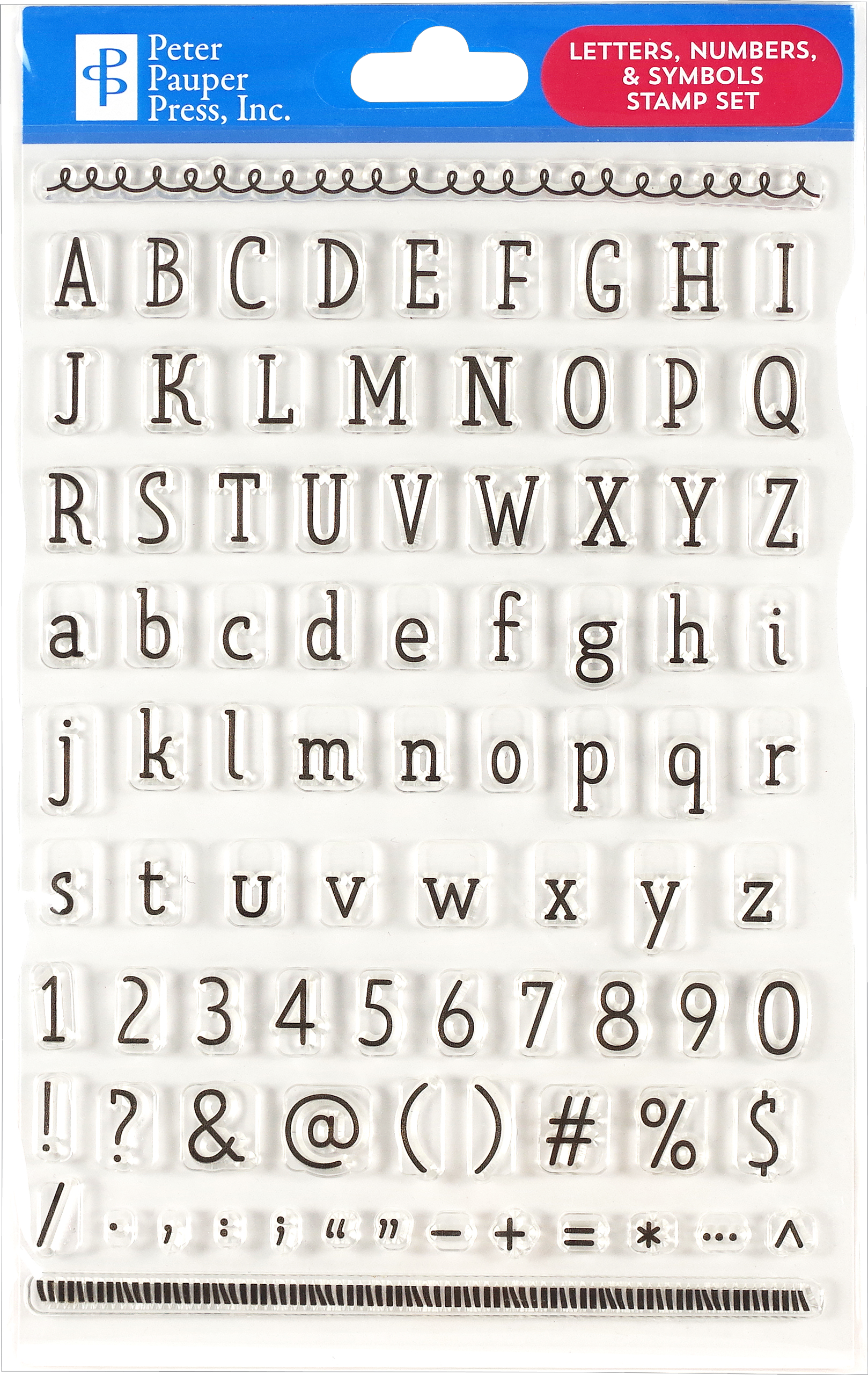Peter Pauper LETTERS NUMBERS SYMBOLS Clear Silicone Stamp Set