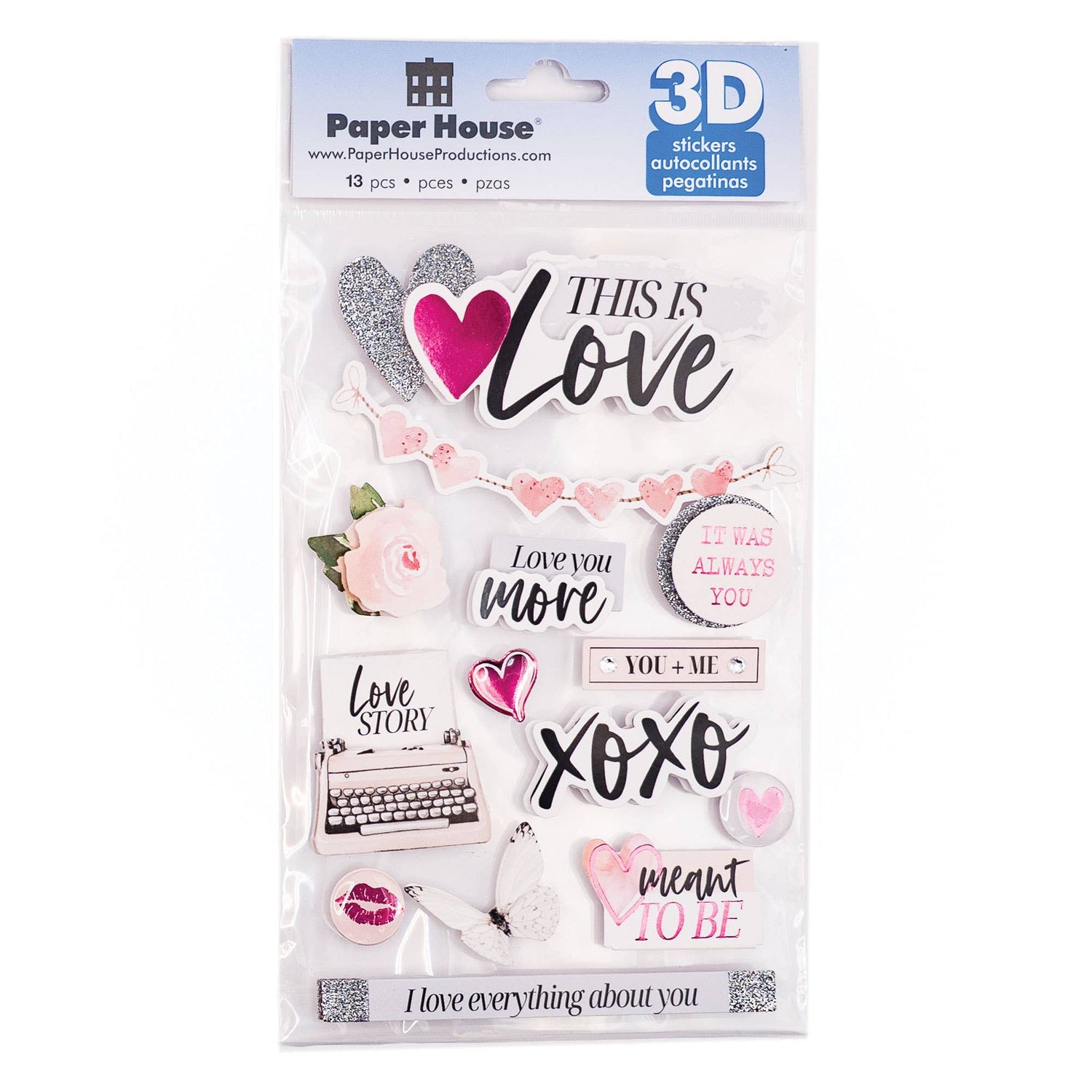 Paper House THIS IS LOVE 3D Scrapbook Sticker