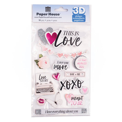 Paper House THIS IS LOVE 3D Scrapbook Sticker