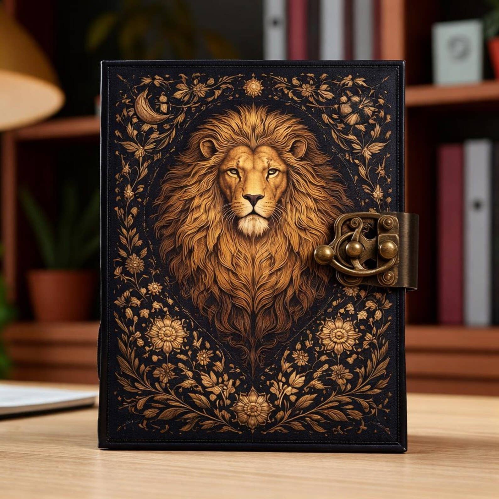Soft Leather MAJESTIC LION Journal Handmade Vintage Blank A7