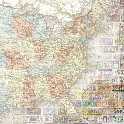 Paper House UNITED STATES MAP 12X12 Scrapbook Paper