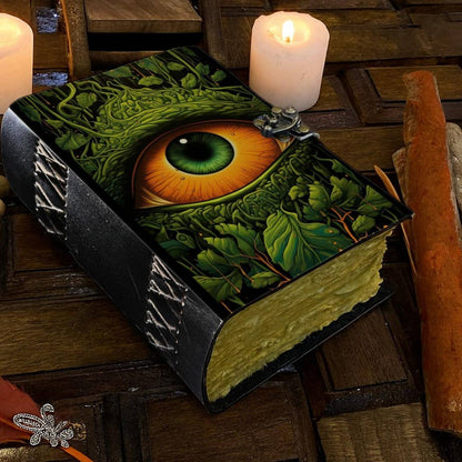 Soft Leather Journal Grimoire TAROT EYE Blank Book of Shadows A7