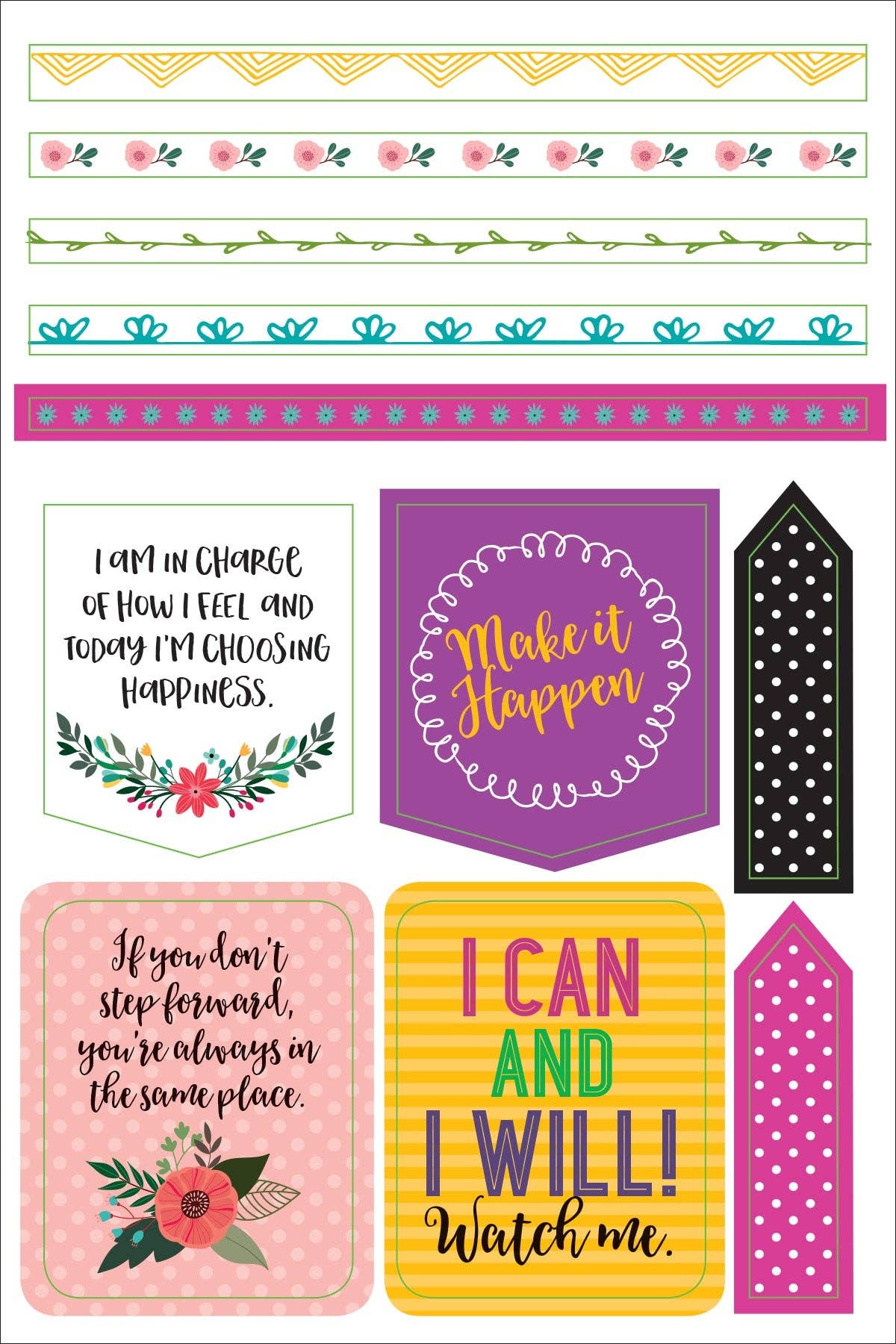 Peter Pauper Planner Stickers WAKE UP KICK ASS REPEAT Essentials