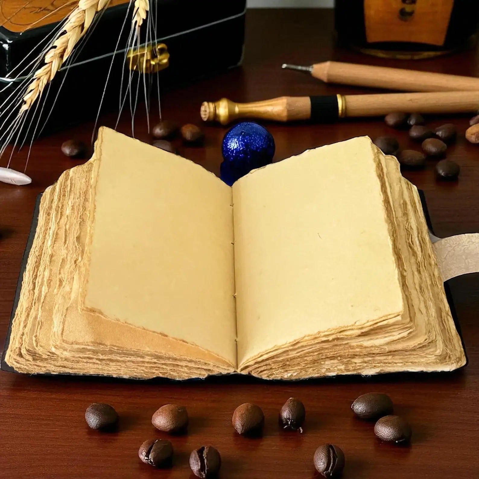 Soft Leather Journal Grimoire TREE OF LIFE Blank Lock A7