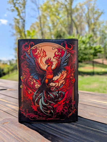 Soft Leather Journal Grimoire PHOENIX REBIRTH Handmade Blank A7