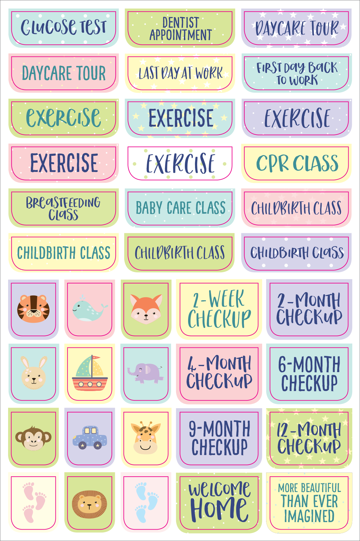Peter Pauper Planner Stickers PREGNANCY BABY Essentials
