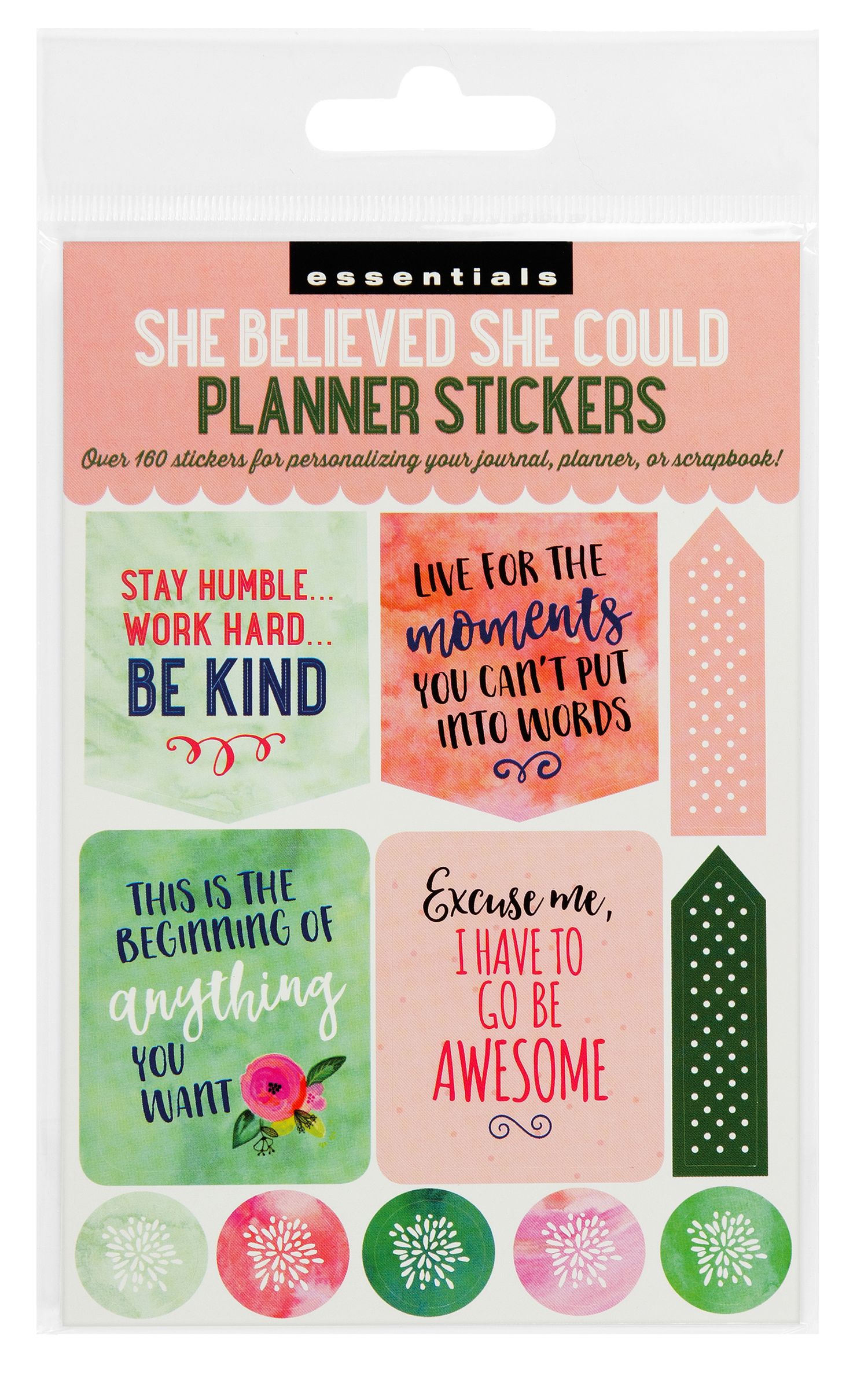 Peter Pauper Planner Stickers SHE BELIEVED SHE COULD Essentials