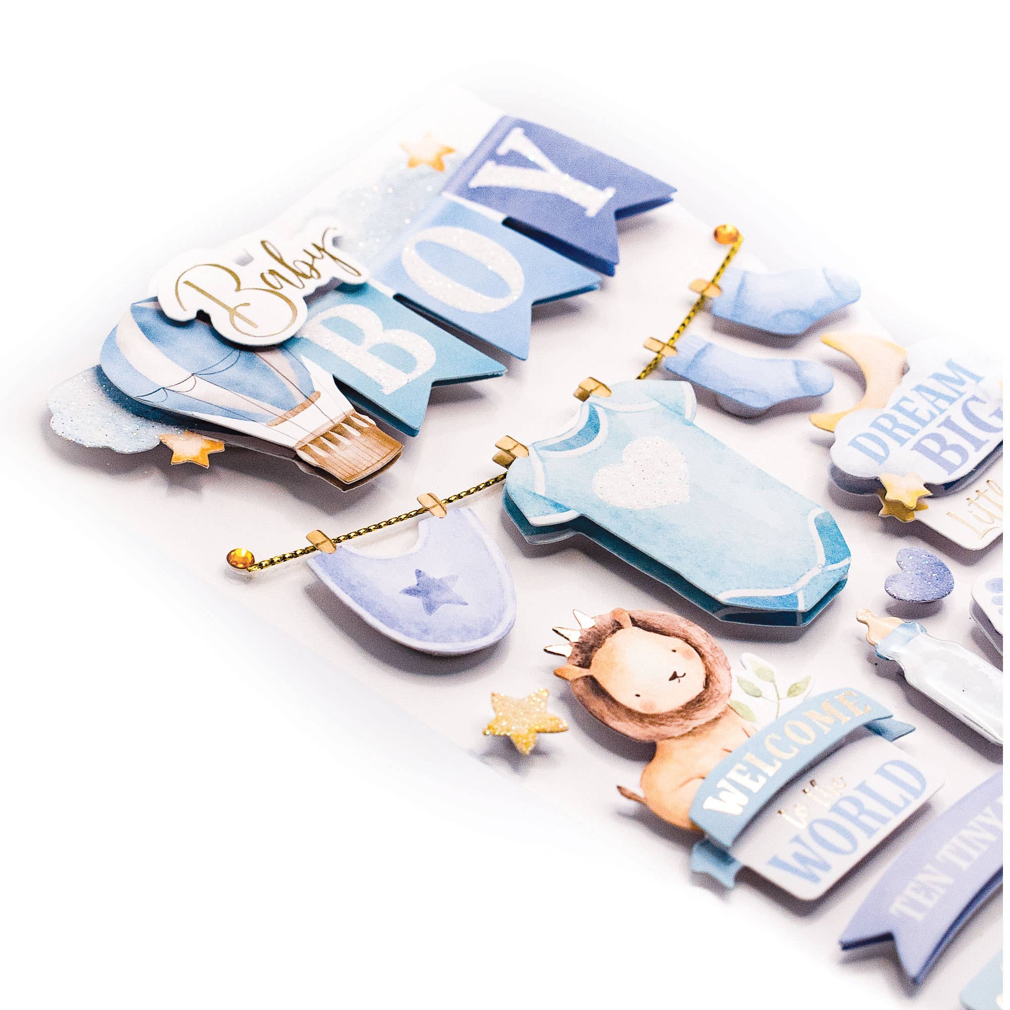 Paper House BABY BOY WATERCOLOR 3D Stickers 13pc