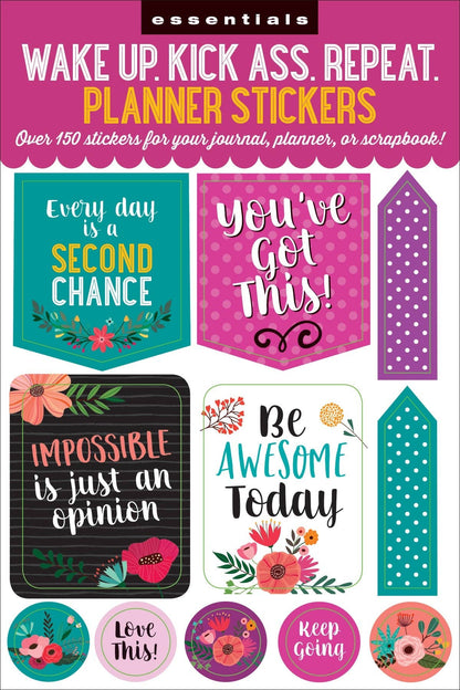 Peter Pauper Planner Stickers WAKE UP KICK ASS REPEAT Essentials