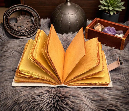 Soft Leather APOTHECARY Journal Deckle Edge Paper Blank A7