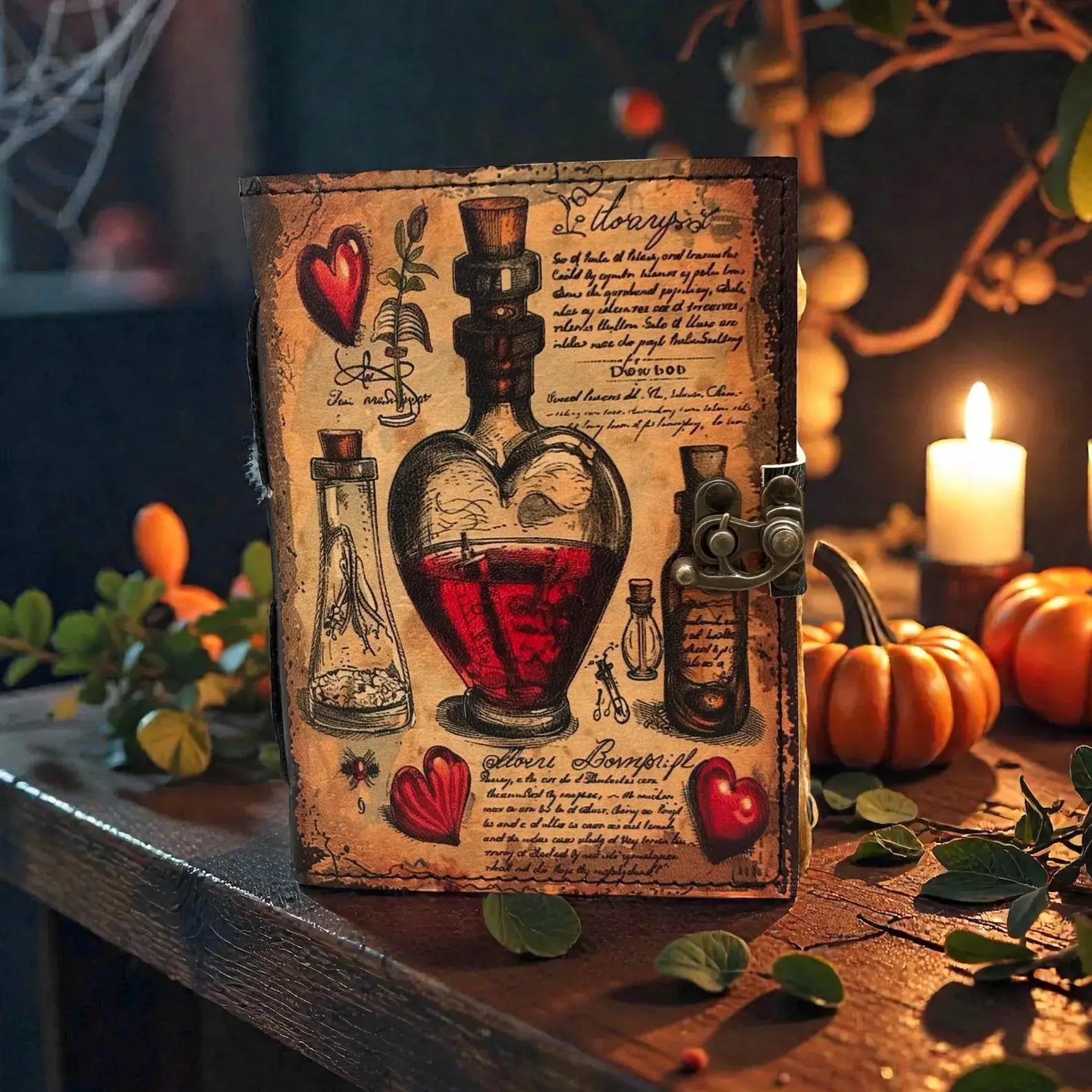 Soft Leather APOTHECARY Journal Deckle Edge Paper Blank A7