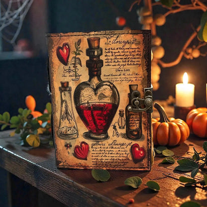 Soft Leather APOTHECARY Journal Deckle Edge Paper Blank A7