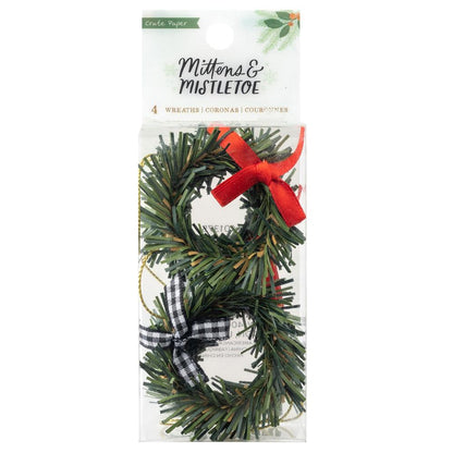 Crate Paper MITTENS &amp; MISTLETOE Wreath 2pc