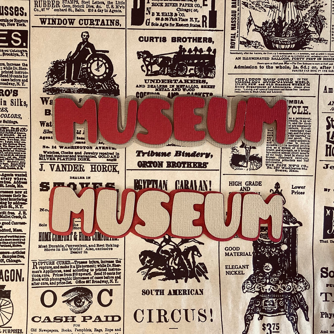 MUSEUM Travel 3D Scrapbook Die Cut Embellishment