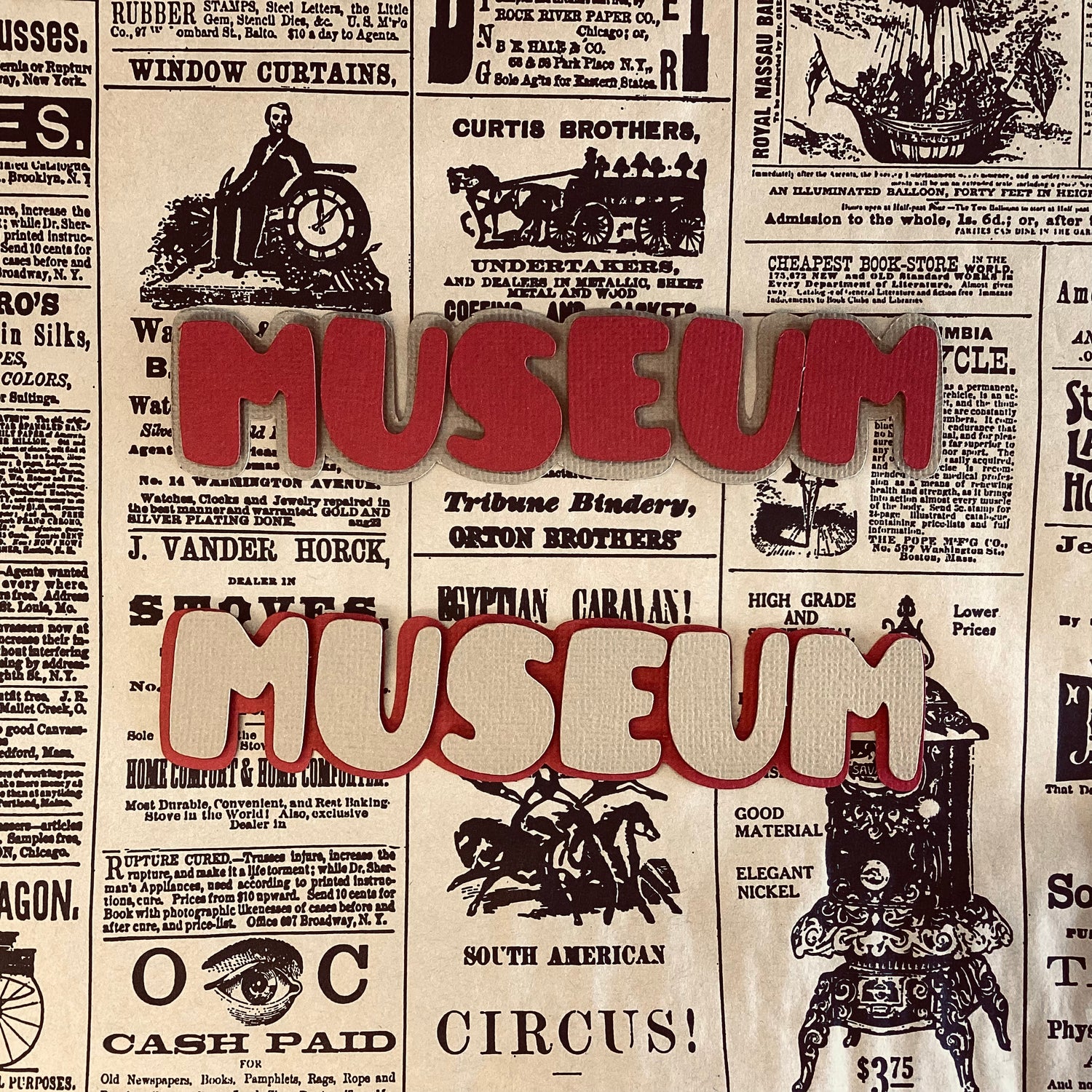 MUSEUM Travel 3D Scrapbook Die Cut Embellishment