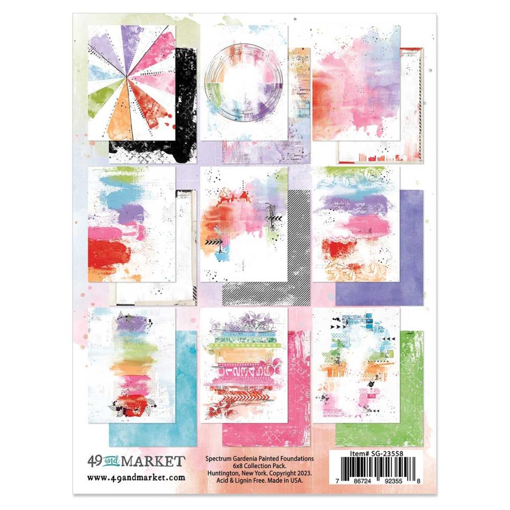 49 and Market Spectrum 6”x8” GARDENIA PAINTED FOUNDATION Collection Paper Pack