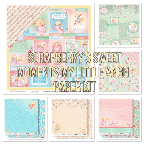 Scrapberry’s SWEET MOMENTS MY LITTLE ANGEL 12"X12" Scrapbook Paper Kit 7pc
