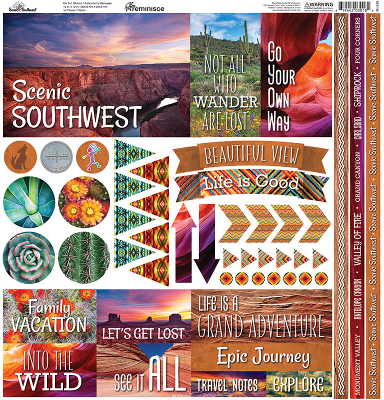 Reminisce SCENIC SOUTHWEST Scrapbook Paper Pack 2pc