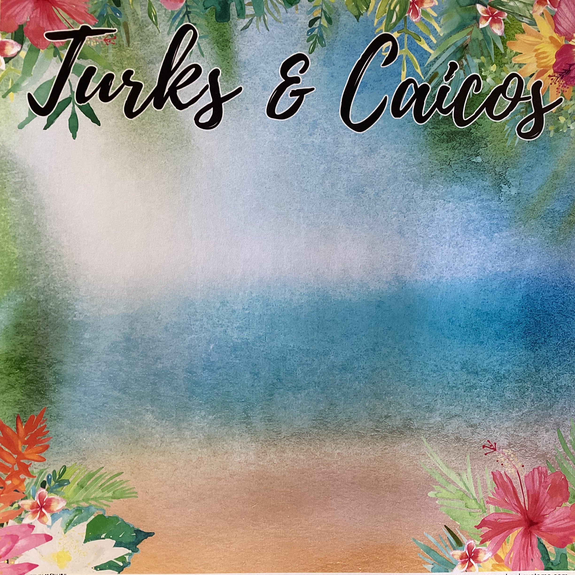 Scrapbook Customs TURKS &amp; CAICOS Getaway 12&quot;X12&quot; Tropical Paper Pack