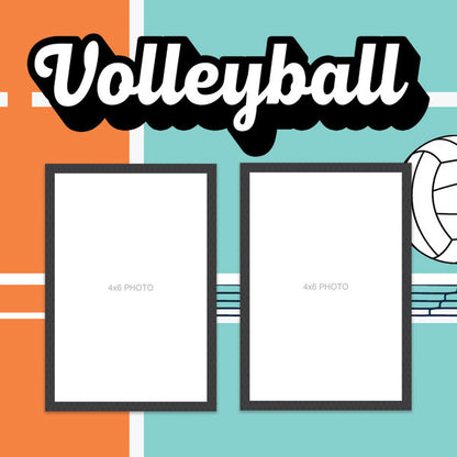 Scrapbook Customs Quick Page VOLLEYBALL LEFT 12&quot;X12&quot; Scrapbook Paper