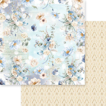Asuka Studio DUSTY BLUE FLORAL 12”X12” Scrapbook Paper Pack Scrapbooksrus Store