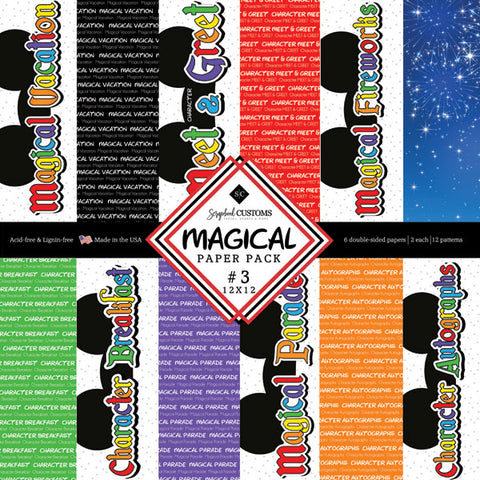 Disney MAGICAL PAPER PACK #3 12”X12” Scrapbook Customs Paper