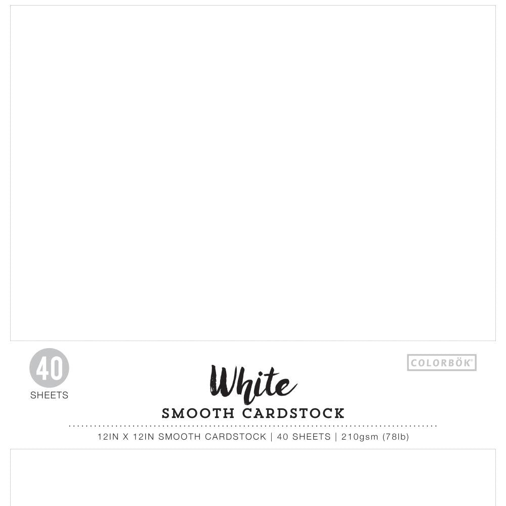 Colorbok 12”x12” Smooth Cardstock WHITE 40 Sheets