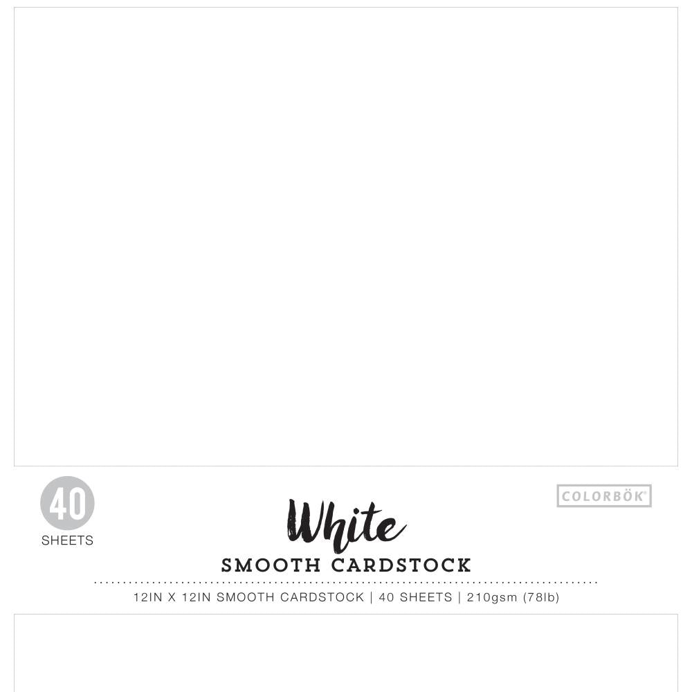 Colorbok 12”x12” Smooth Cardstock WHITE 40 Sheets