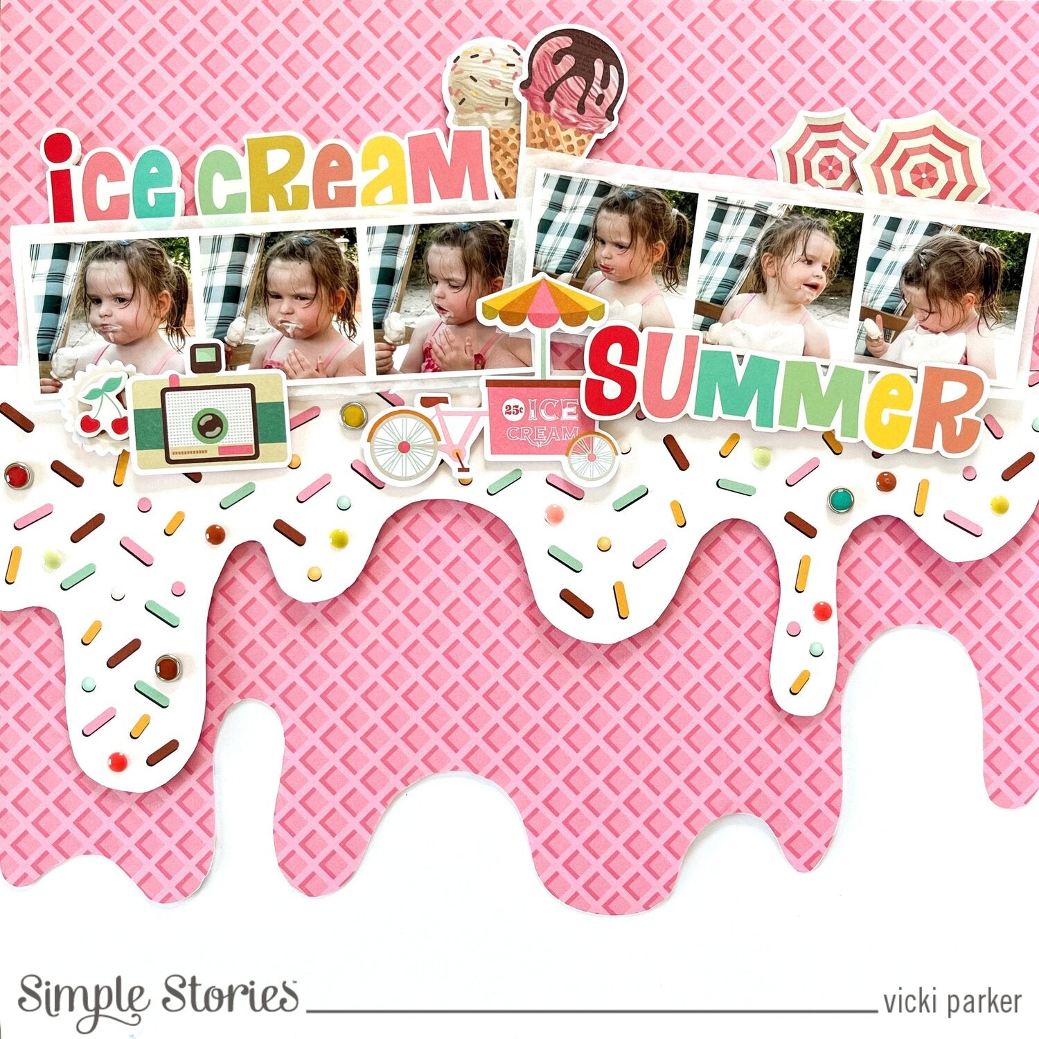 Simple Stories RETRO SUMMER Foam Stickers 30pc