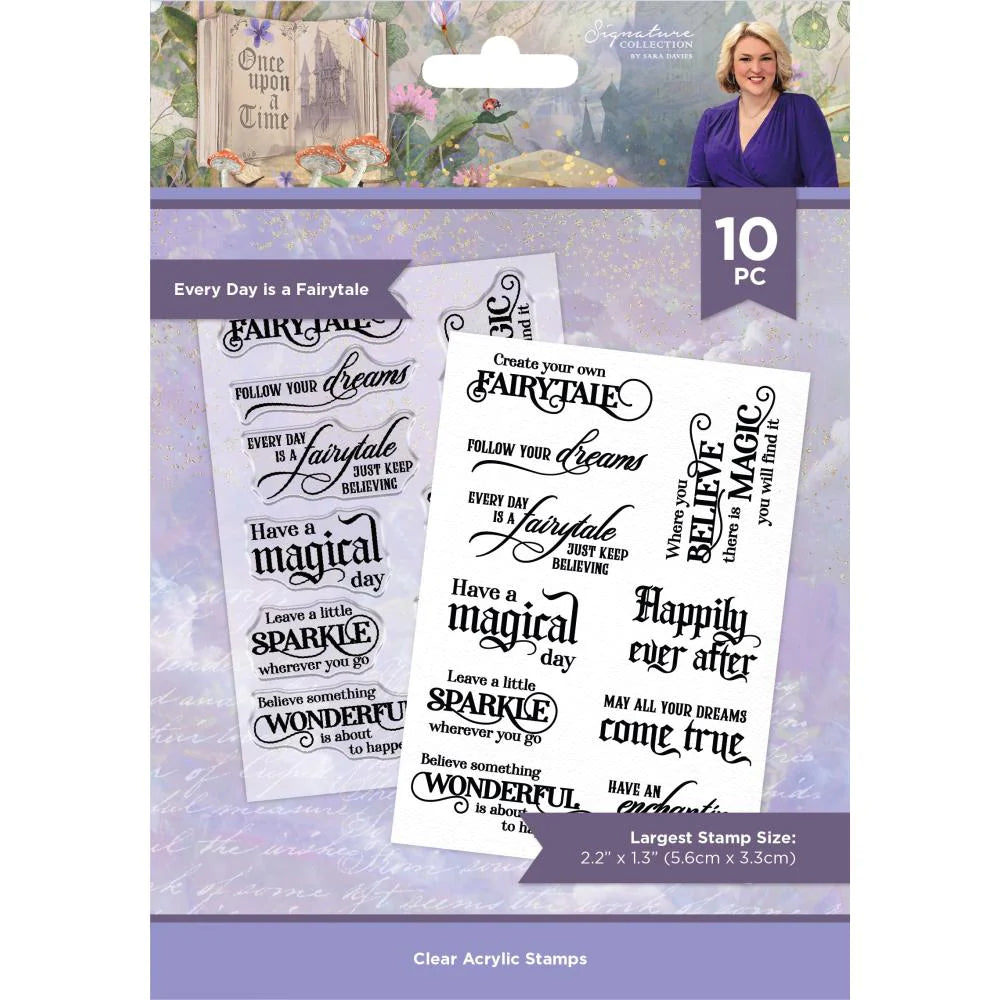 Crafter’s Companion EVERY DAY IS A FAIRYTALE Clear Acrylic Stamp 10pc.