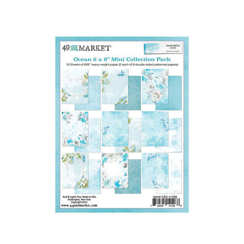49 and Market Color Swatch OCEAN 6x8” Mini Collection Paper Pack