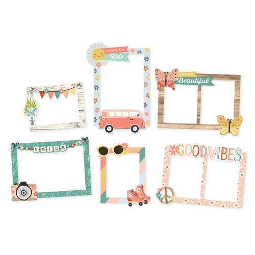 Simple Stories BOHO SUNSHINE Chipboard Frames 6pc