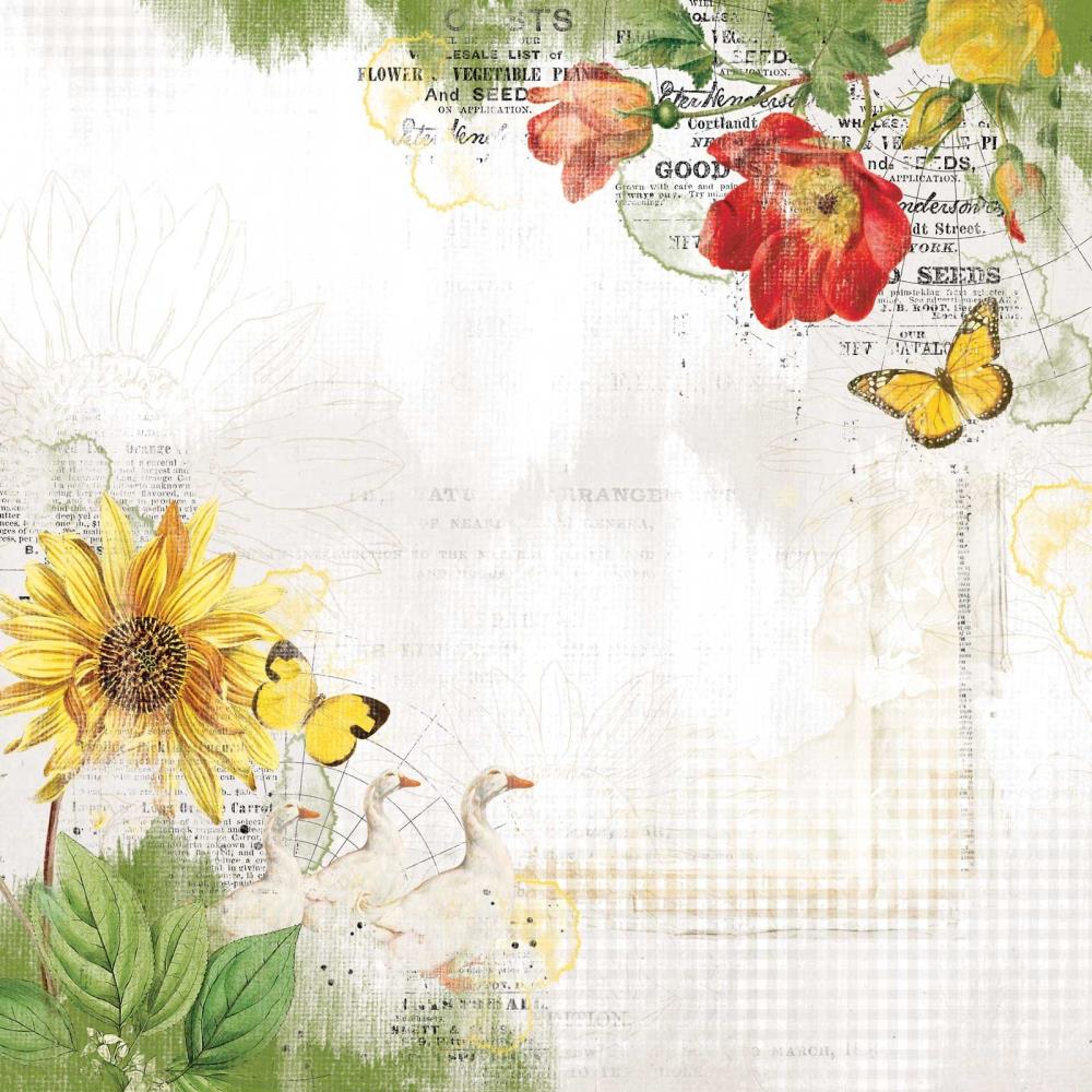 49 and Market Vintage Artistry Countryside GAGGLE 12"X12" Scrapbook Paper