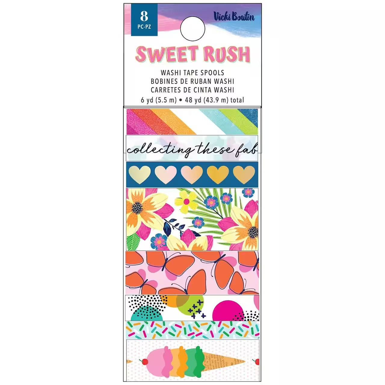 Vicki Boutin SWEET RUSH Washi Tape 8pc