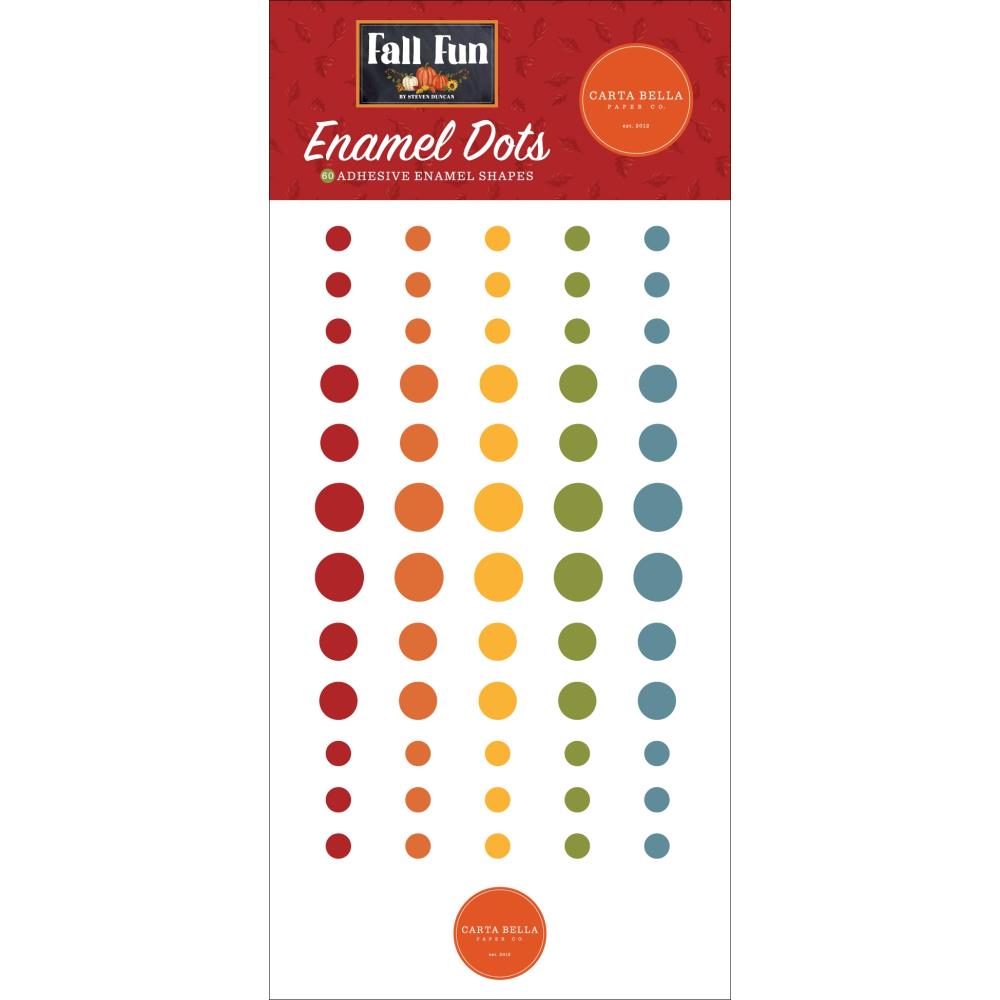 Carta Bella FALL FUN Adhesive ENAMEL DOTS 60pc