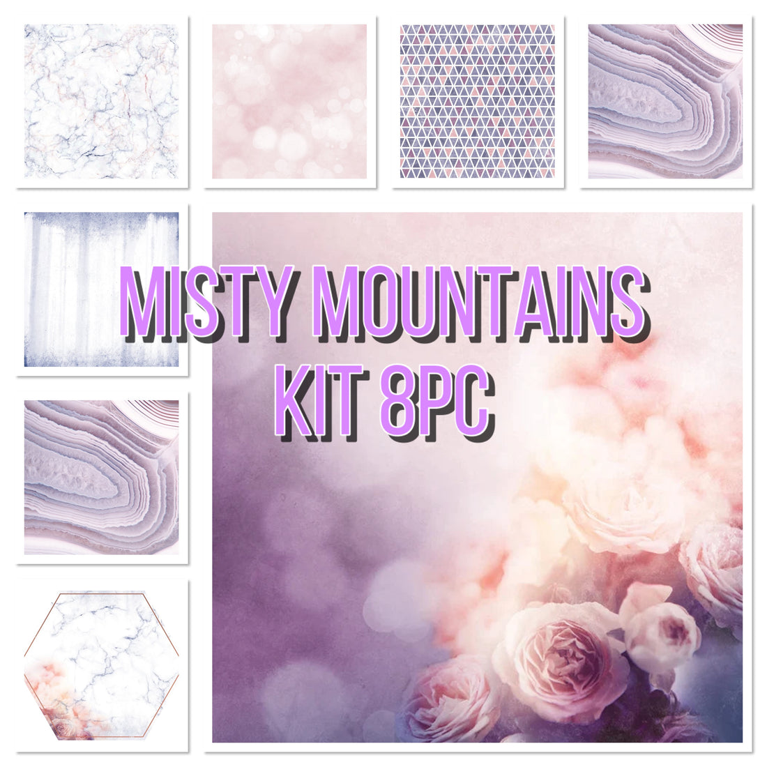 Kaisercraft MISTY MOUNTAINS Paper Kit 8pc