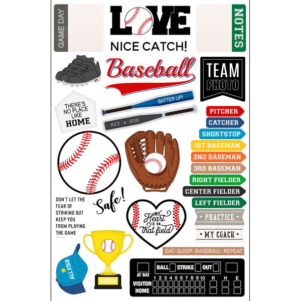 Scrapbook Customs BASEBALL EMBELLISHMENTS Laser DieCuts