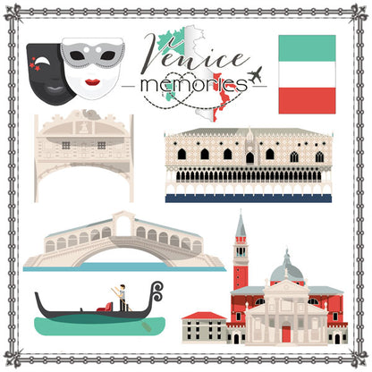 Italy VENICE MEMORIES KIT Papers and Stickers 11pc