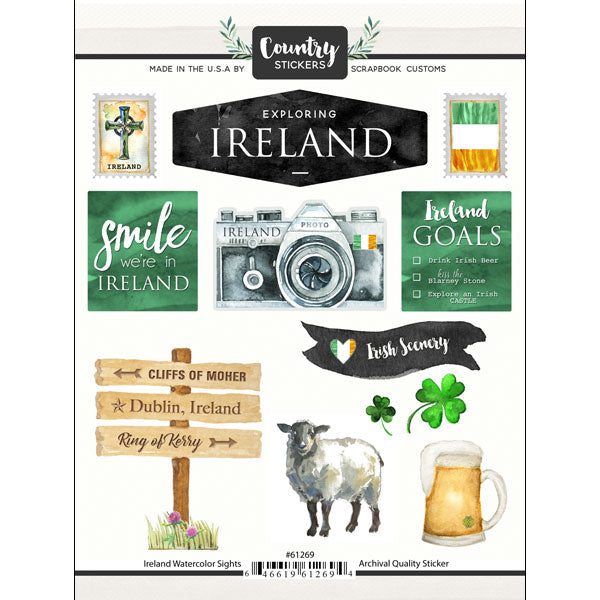 IRELAND ADVENTURE KIT Papers and Stickers 11pc
