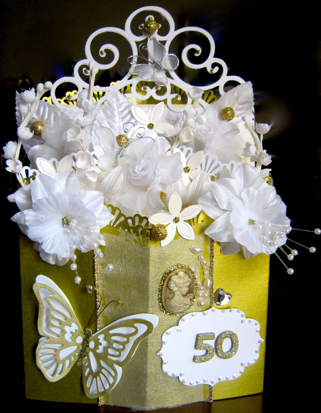 Kaisercraft Glitter Cardstock GOLDEN 12"X12" Sheet