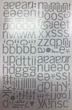Basic Grey OLIVIA Grey Gray Chipboard Alphabet Stickers