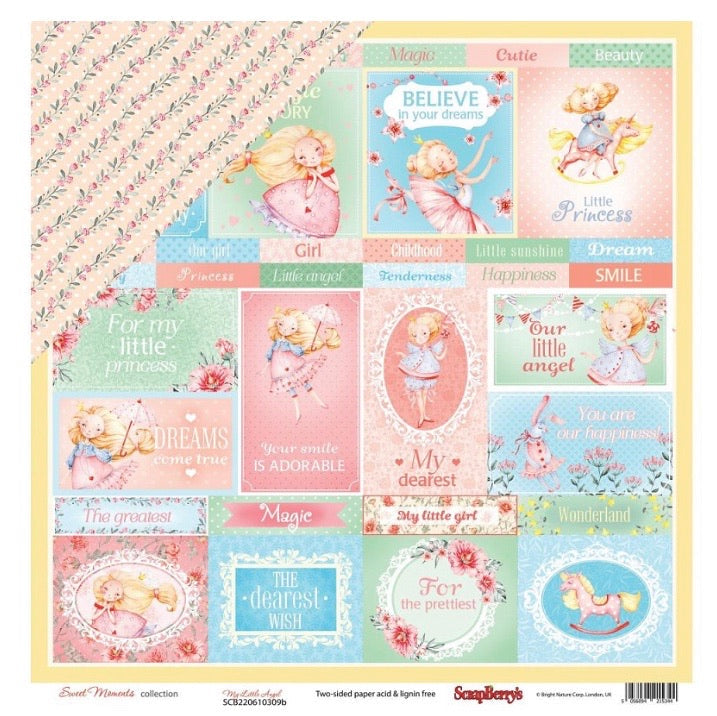 Scrapberry’s SWEET MOMENTS MY LITTLE ANGEL 12&quot;X12&quot; Scrapbook Paper Kit 7pc