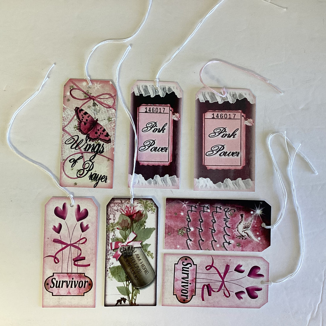 BREAST CANCER AWARNESS Tags &amp; Ephemera 7pc