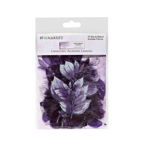 49 and Market Color Swatch LAVENDER ACETATE LEAVES 70pc Scrapbooksrus